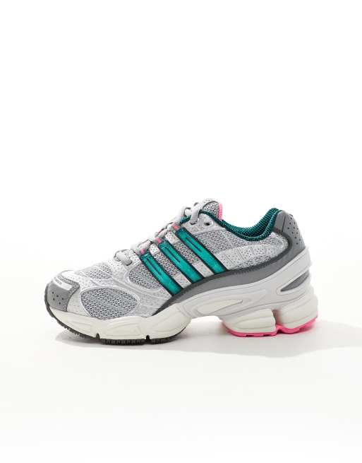 adidas Originals Ozweego Pro trainers in silver and green pink ASOS