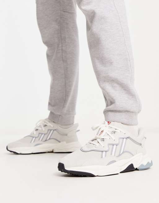 Adidas originals shop white ozweego sneakers