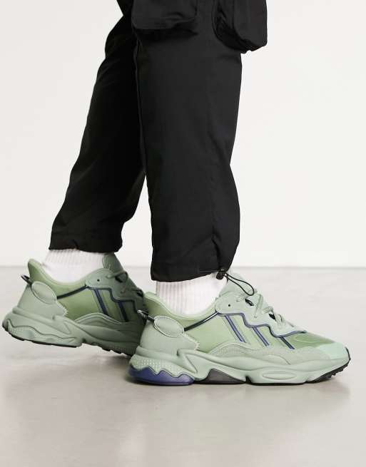 Adidas Originals Ozweego Sneakers In Washed Dark Green Asos