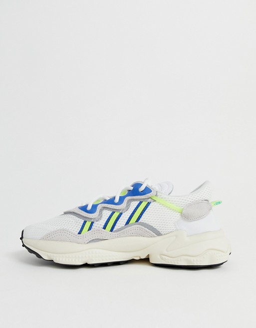 adidas Originals Ozweego sneakers in white and blue