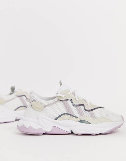 adidas Originals Ozweego sneakers in white and purple