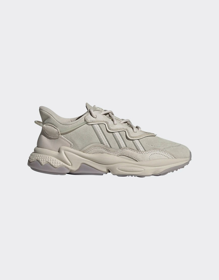 adidas Originals Ozweego trainers in beige and lilac-White