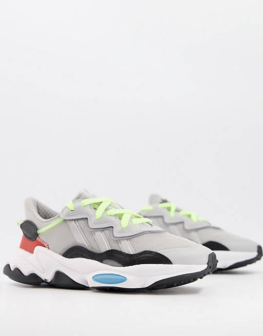 Shoes Trainers/adidas Originals Ozweego trainers in grey with colour pops 