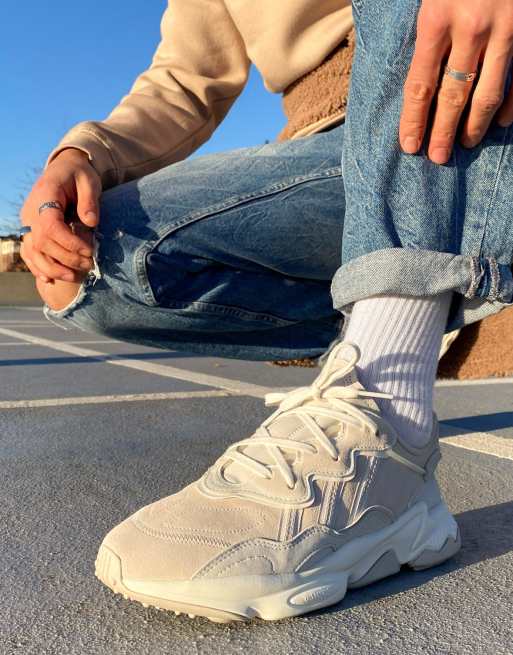 adidas Originals Ozweego trainers in off white and clear brown