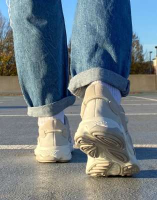 brown and white adidas
