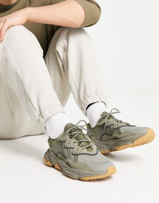 adidas Originals Ozweego trainers in olive