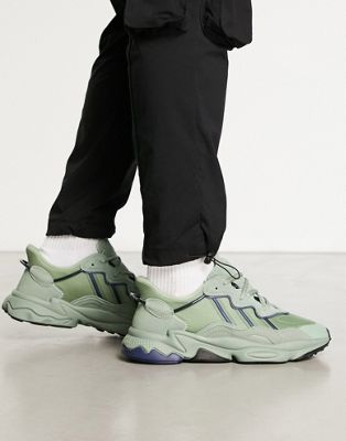 adidas Originals Ozweego trainers in washed dark green - ASOS Price Checker