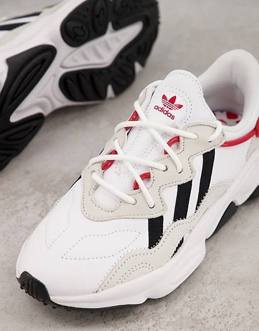 adidas Originals Ozweego trainers in white with heart print