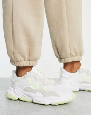 adidas Originals Ozweego trainers in white with lime details | ASOS