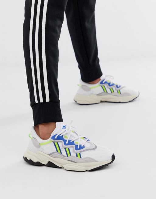 adidas Originals Ozweego trainers in white with multi three stripe | ASOS