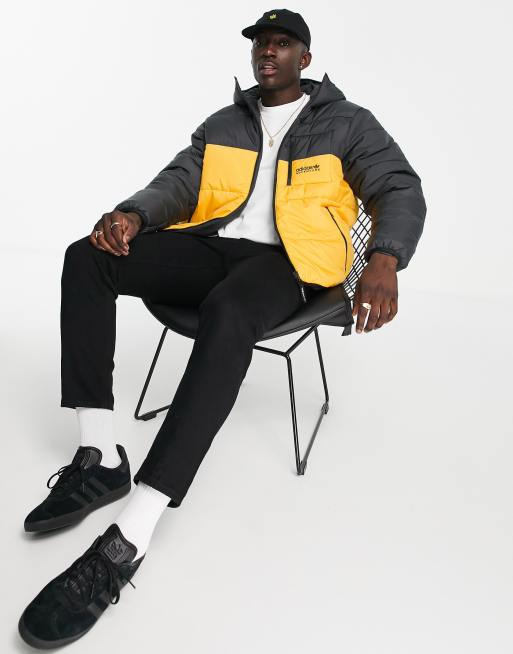 Adidas shop yellow puffer