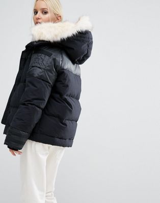 adidas originals trefoil fur jacket