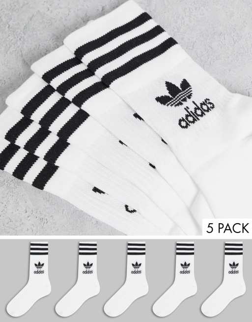 adidas Originals - Pakke med 5 par hvide ankelsokker