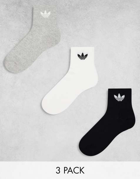adidas Originals - Pakke med 6 par mellemlange ankelsokker i sort/grå/hvid - view 1