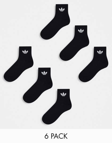 adidas Originals - Pakke med 6 par sorte ankelsokker med trekløver - view 1