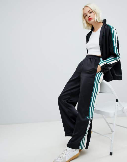 adidas Originals Pantalon avec trois bandes boutons pression et logo vintage Noir