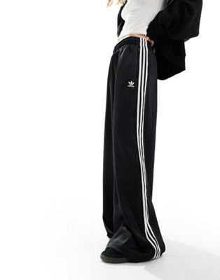 adidas Originals - Pantalon de jogging ample en satin - Noir