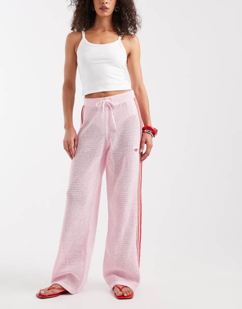 adidas Originals pantalon de survêtement crochet rose et rouge - view 1