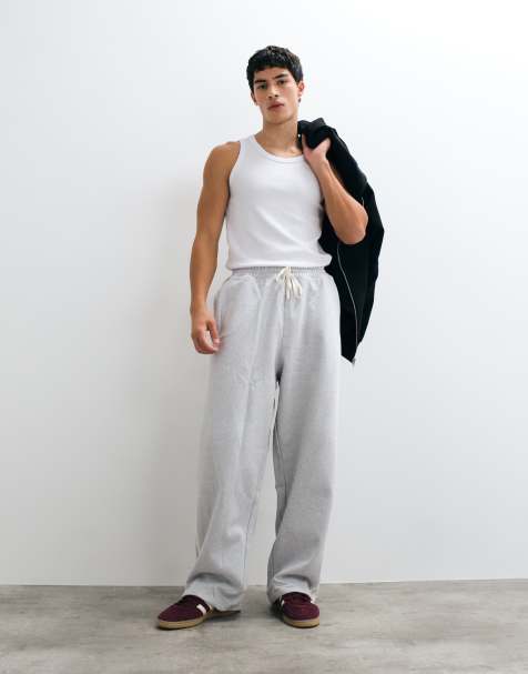 adidas Originals pantalón jogger de felpa de pernera recta en gris - view 1