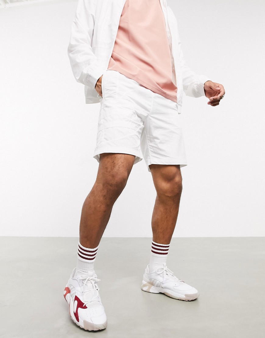 Adidas Originals - Pantaloncini bianchi con tre strisce-Bianco