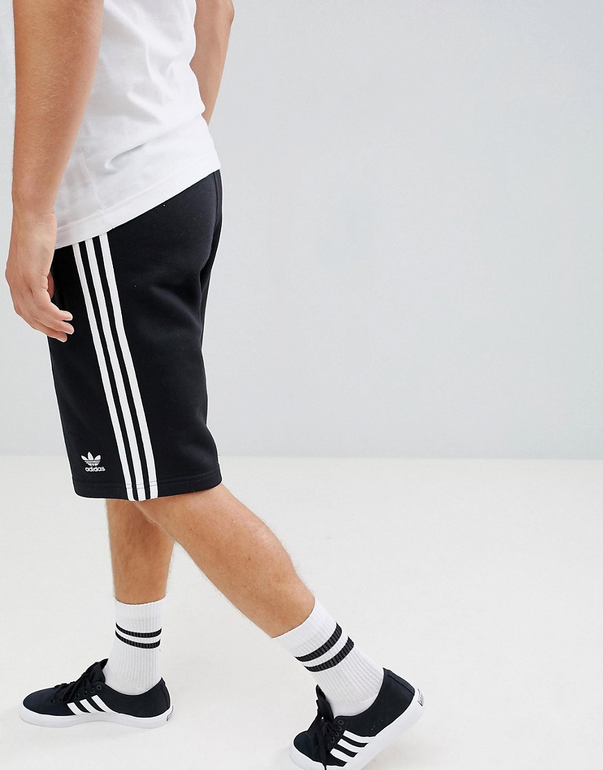 Adidas Originals - Pantaloncini in jersey neri con le 3 strisce DH5798-Nero