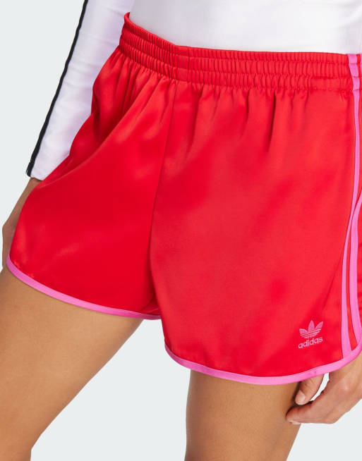 adidas Originals Pantaloncini stile sprinter rossi e rosa con strisce