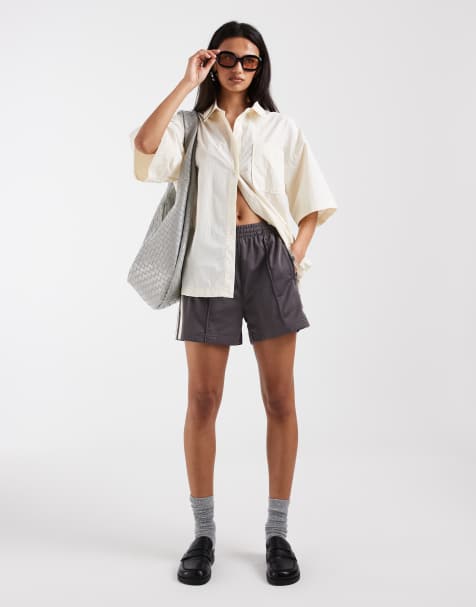 adidas Originals - Pantalones cortos gris carbón y blanco hueso Firebird - view 1