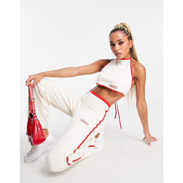 adidas Originals Pantaloni a fondo ampio stile resort bianco