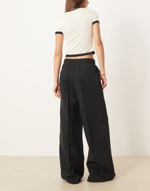 adidas Originals Off placed 3-stripes wide pant in black