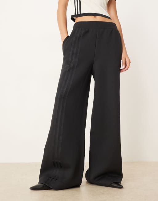 adidas Originals Off placed 3-stripes wide pant in black