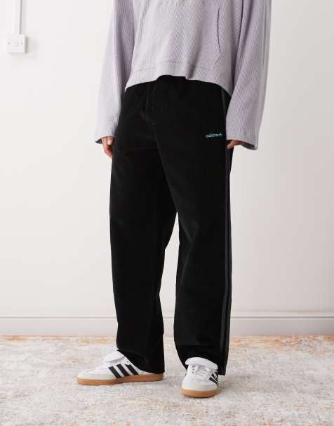 adidas Originals - Pantaloni in velluto a coste neri e grigio six - view 1