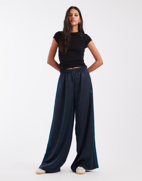 adidas Originals pantaloni sportivi in satin a gamba larga navy e teal - In esclusiva per ASOS - view 1