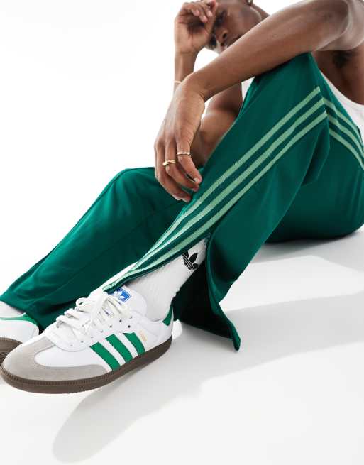 adidas Originals trousers with pin tuck in green 