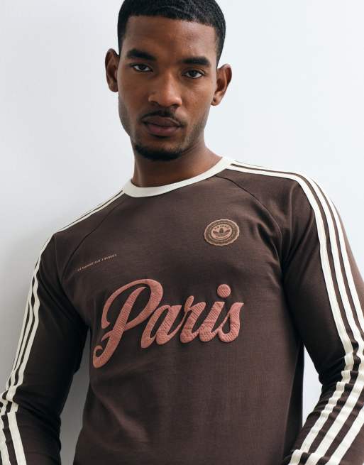 adidas Originals Paris Logo-Jersey in Braun, 2 von 5