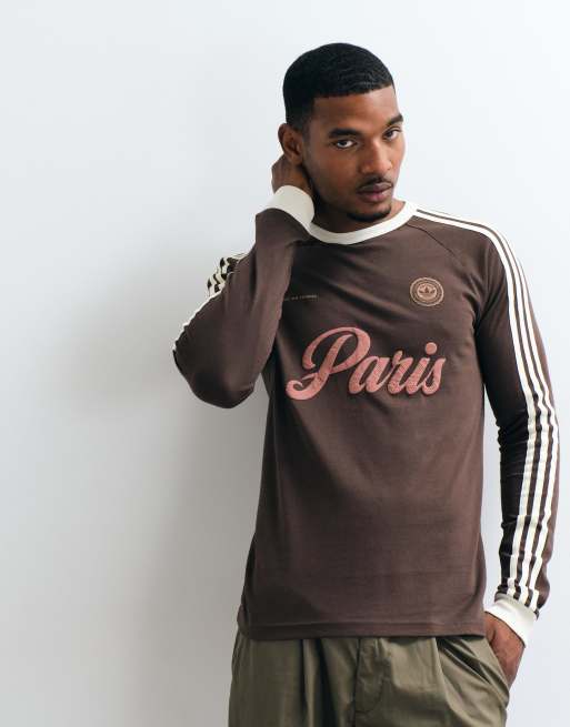 adidas Originals Paris Logo-Jersey in Braun, 4 von 5