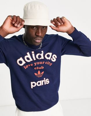 adidas Originals Paris logo sweatshirt in navy