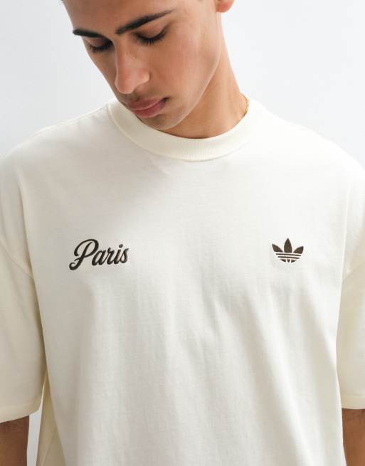 adidas Originals Paris Logo T-Shirt in Cremeweiß, 3 von 5