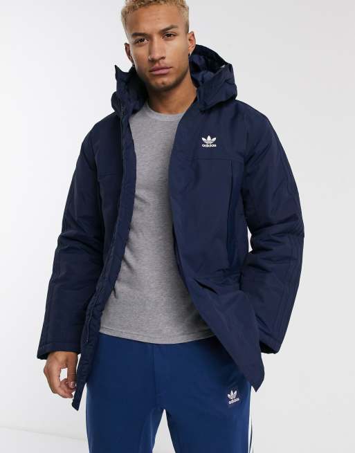 adidas Originals parka coat in navy | ASOS