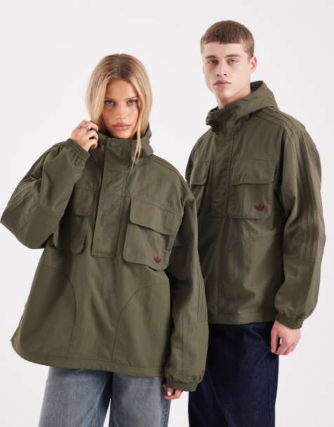 adidas Originals - Parka zonder sluiting in olijfgroen - view 1