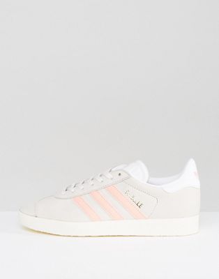 adidas gazelle white pink stripes