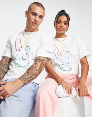 футболка adidas Originals Peace белого цвета с рисунком спереди 5790₽