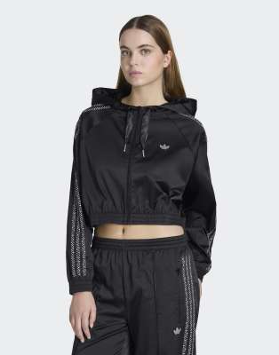 adidas Originals - Pearl - Sweat à capuche court à fermeture éclair - Noir