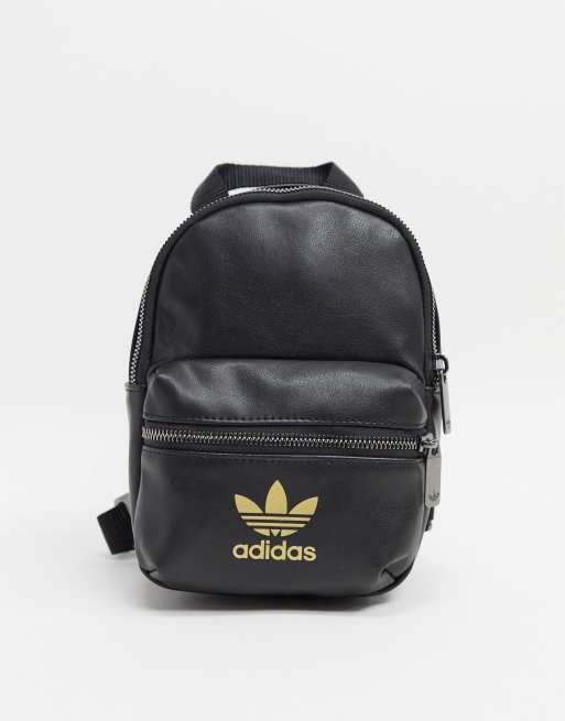 adidas Originals Petit sac dos logo tr fle Noir et dor