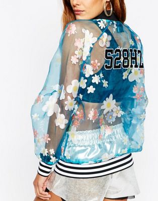 adidas sheer floral jacket