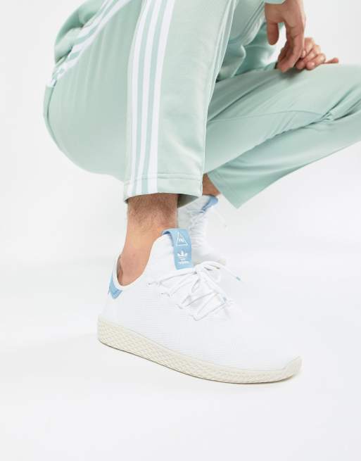 adidas Originals Pharrell Williams Tennis Hu Sneakers In White And