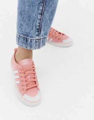 adidas Originals pink and white Nizza trainers | ASOS