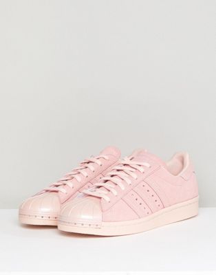 adidas originals blush pink superstar 80's trainers