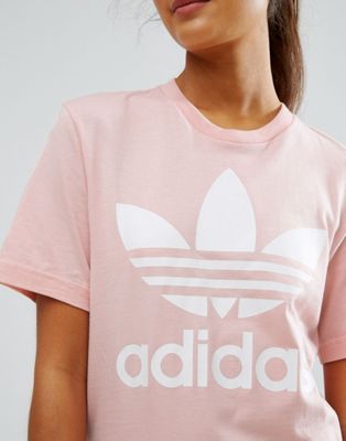 adidas Originals Pink Trefoil Boyfriend T-Shirt | ASOS