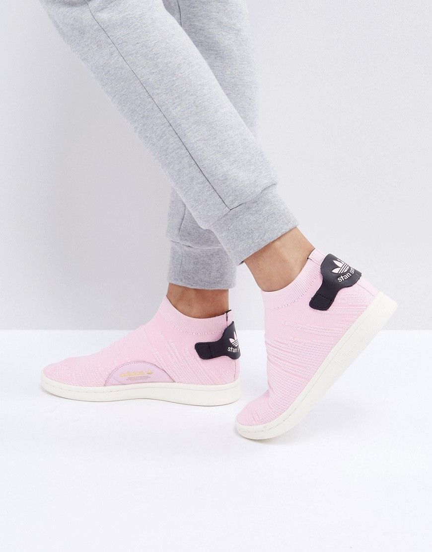 adidas Originals - Pink Stan Smith Primeknit sokke-sneakers