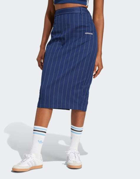 adidas Originals Pinstripe Pencil Skirt in blue - view 1